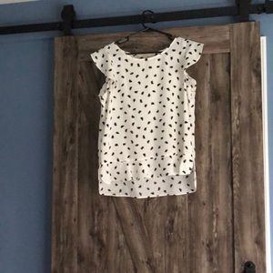 Loft Black & White Peplum Blouse